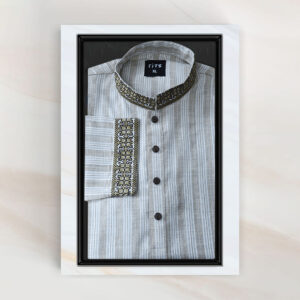 brown-and-off-white-striped-embroidered-panjabi