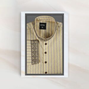 yellow-and-ash-striped-embroidered-panjabi