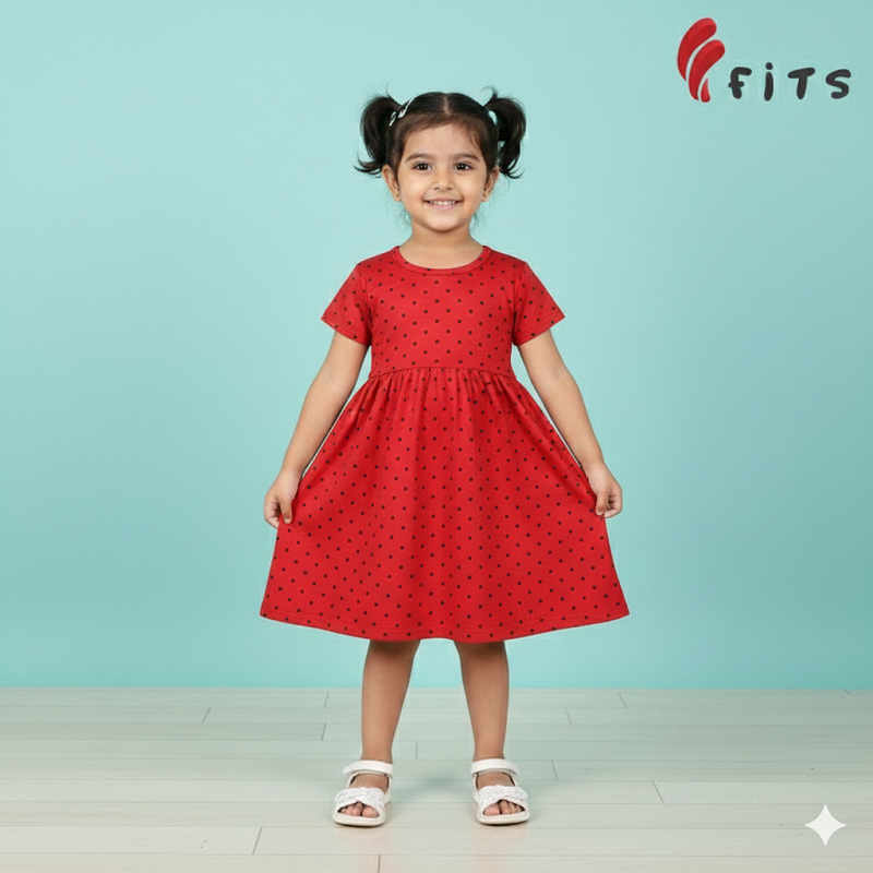 Girls Half Sleeve Knit Frock