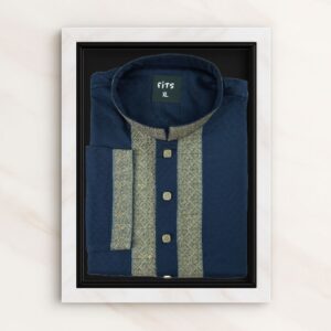 Silky Blue Embroidered Panjabi