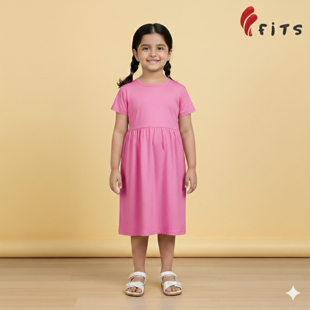 Girls Half Sleeve Knit Frock