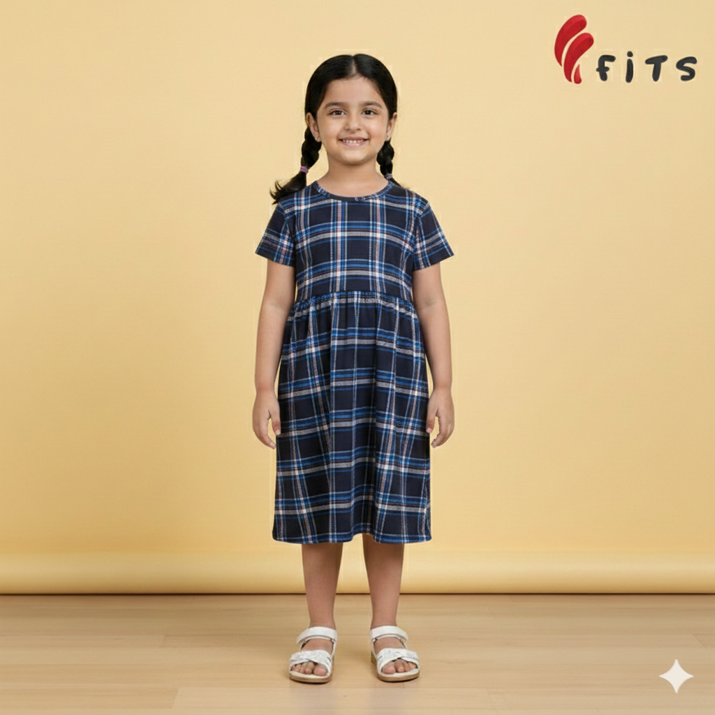 Girls Half Sleeve Knit Frock