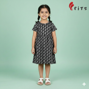 Girls Half Sleeve Woven Frock