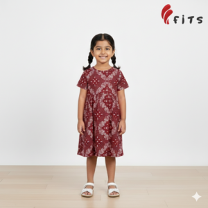 Girls Half Sleeve Woven Frock