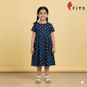Girls Half Sleeve Woven Frock